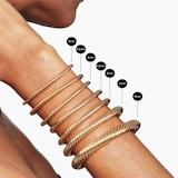 David Yurman Renaissance® Cablespira Bracelet in 18ct Yellow Gold with Emeralds, 3.5mm